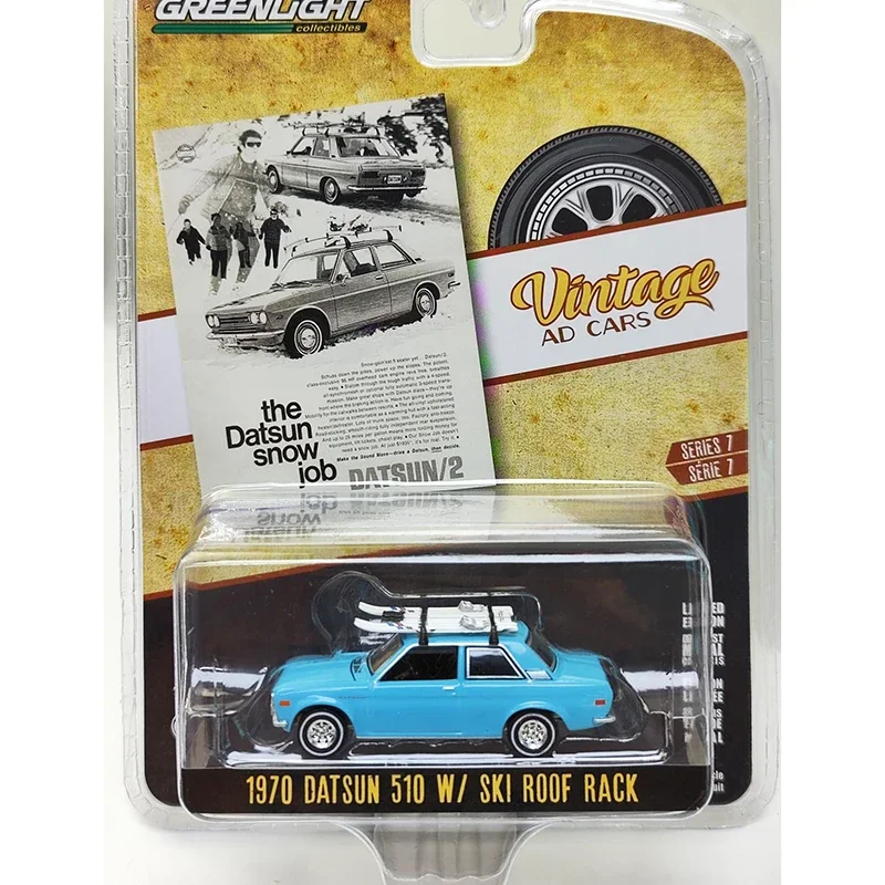 Diecast 1:64 Scale Datsun 510 7-1970 Alloy Car Model Collection Souvenir Display Ornaments Vehicle Toy