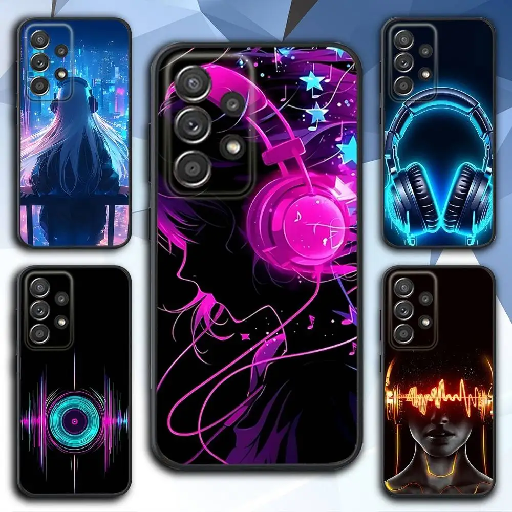 

T-Techno Music Phone Case For Samsung S 25,24,23,22,30,21,10,9,Ultra,Plus,Lite,FE,4,5 G Soft Black Case