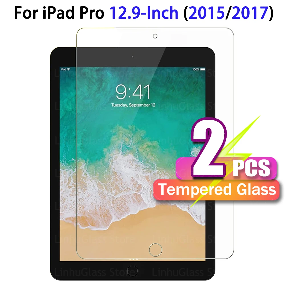 Screen Protector for Apple iPad Pro 12.9 (2015 / 2017 Model) Tempered Glass Film For iPad 12.9 inch (1st / 2nd Generation)