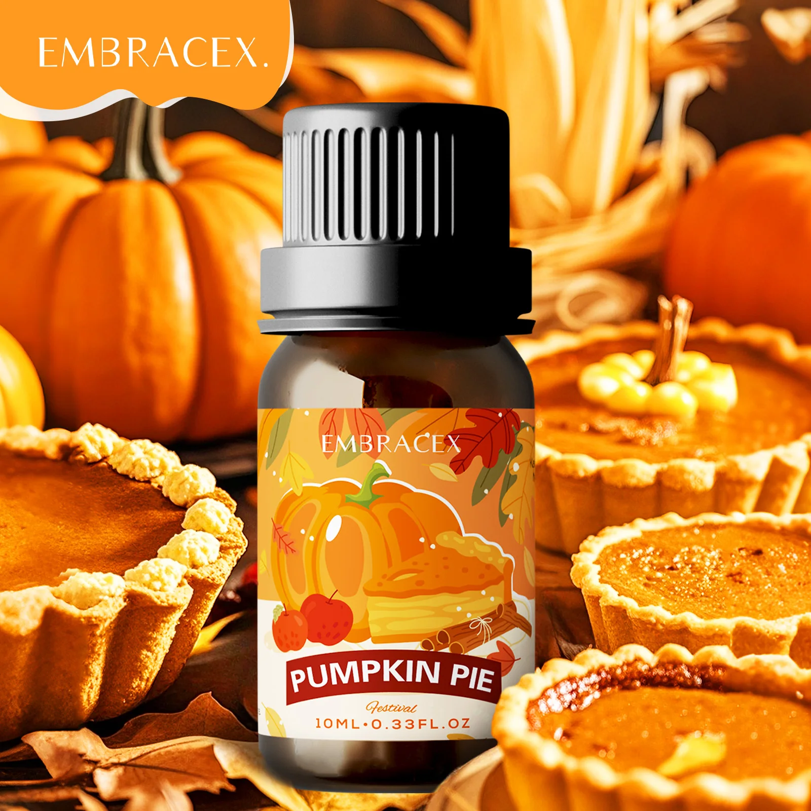 

10ml Pumpkin pie Fragrance Perfume Essential Oils Refreshing Car Aromatherapy Cafe Parfum For Aroma Diffusers Perfume Oil