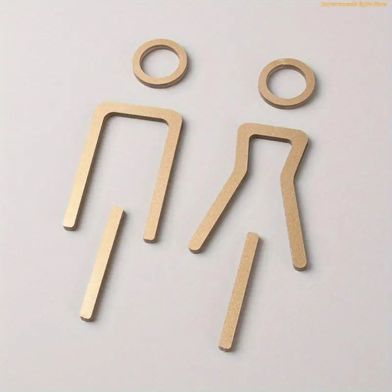 37ME Restroom Door Sign Set, Acrylic Male Female Symbols for Bathroom Toilet Doors