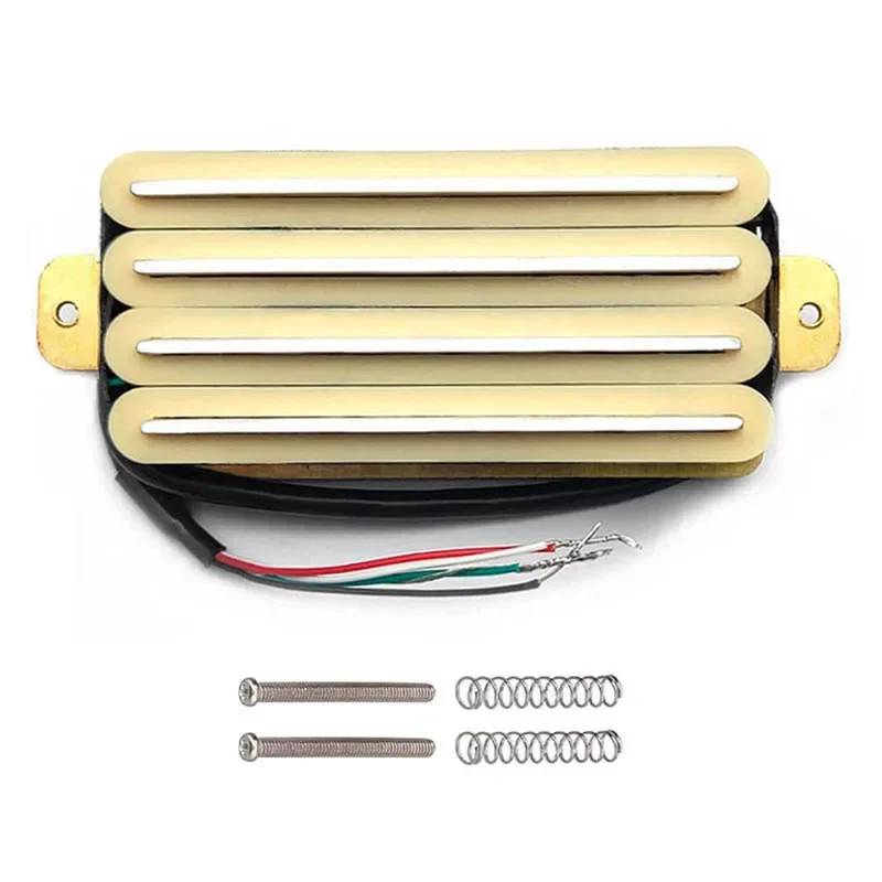 Guitarra eléctrica de 2 hojas dobles, tipo pista de alto rendimiento, pastilla Humbucker de cuatro bobinas, multicolor