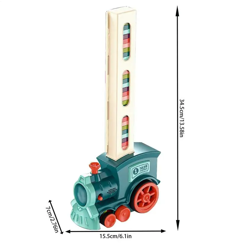 รถไฟโดมิโนสําหรับเด็กรถไฟโดมิโนไฟฟ้าสําหรับชายหญิงซ้อนโดมิโนเครื่องรถไฟของเล่นปลอดภัยการศึกษาอัตโนมัติ