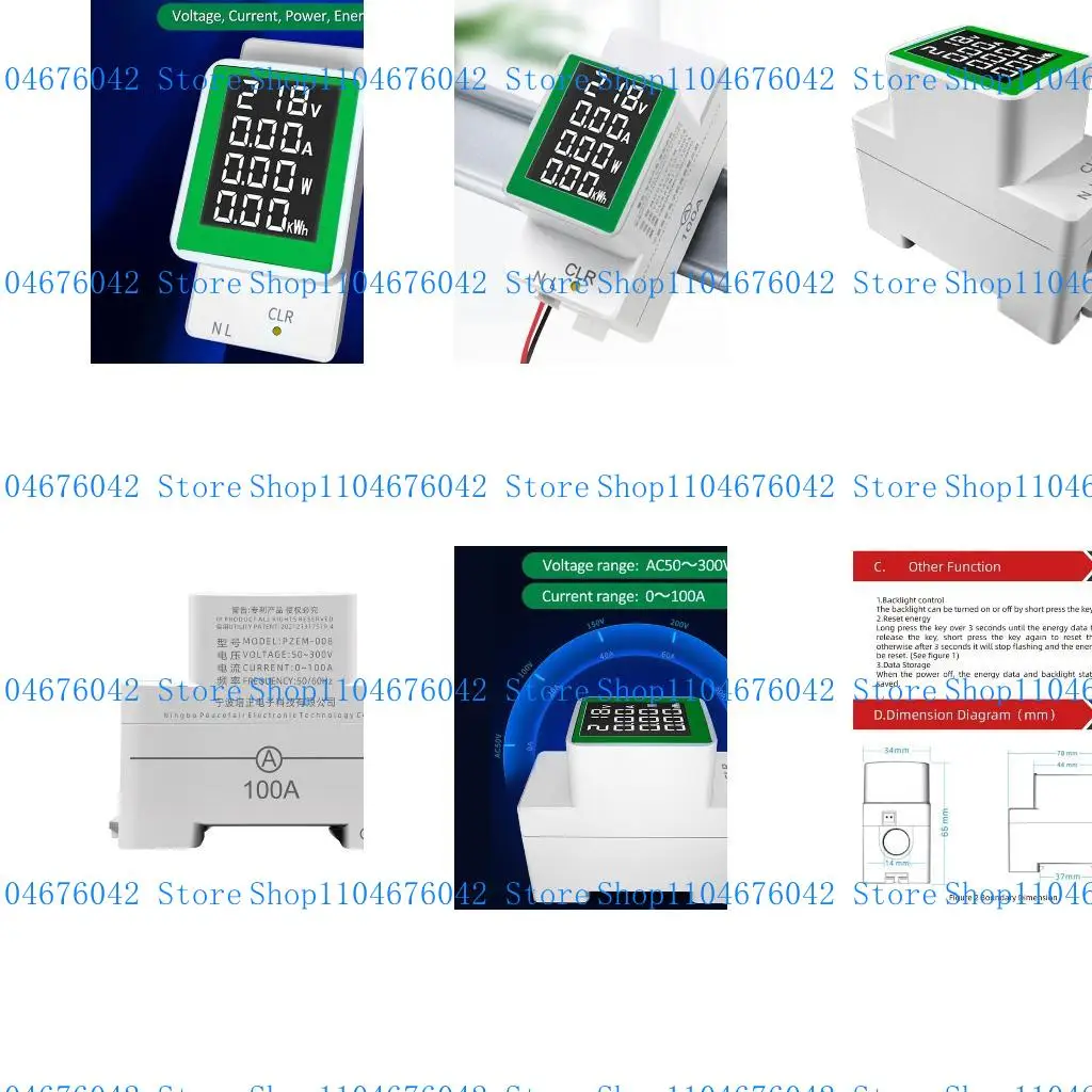 

5asd Ammeter Voltmeter Digital Multimeter Amp Watt Meter Electric Energy Monitor