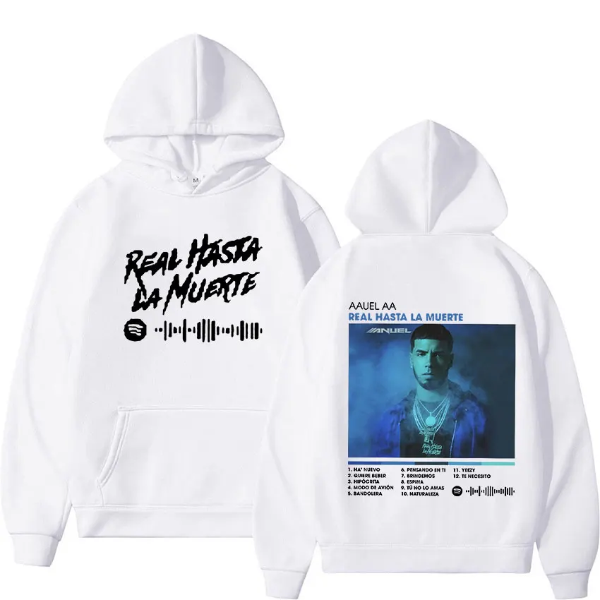 Custom Rapper Anuel AA 2023 Hoodie Real Hasta La Muerte Fashion Long Sleeve Sweatshirt Men's Hip Hop Casual Oversized Hooded
