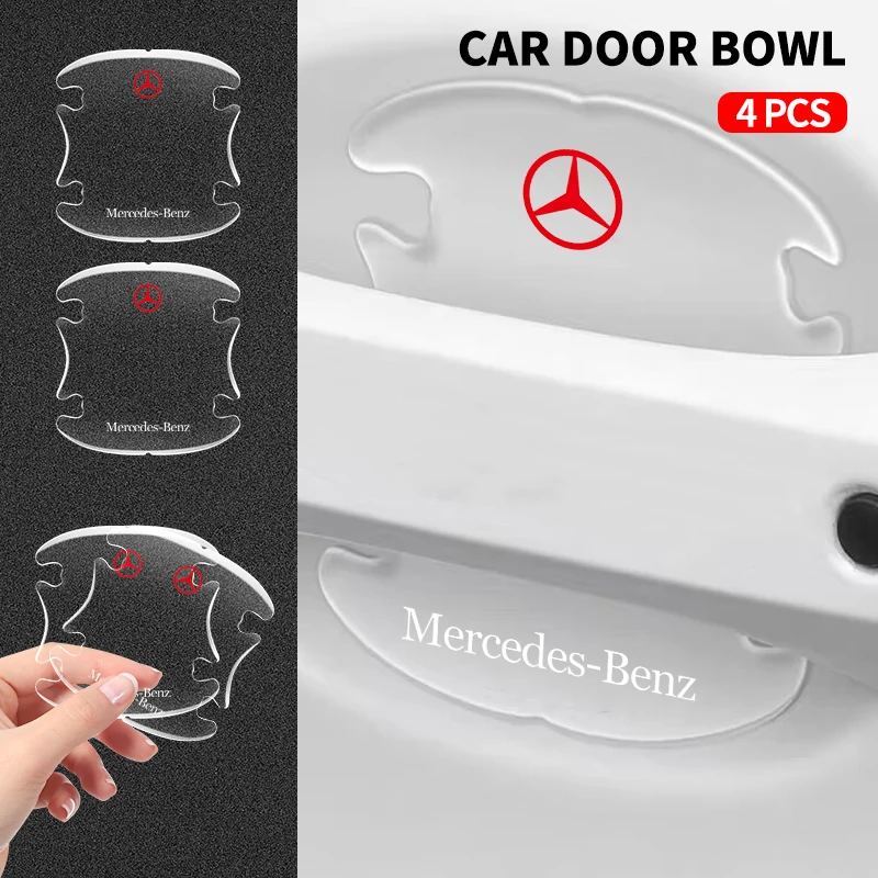 4 قطعة مقبض باب السيارة الشفاف السلطانية ملصق لمرسيدس بنز ABC E S M الفئة AMG CLA CLS W212 W213 W204 W205 W176 W210