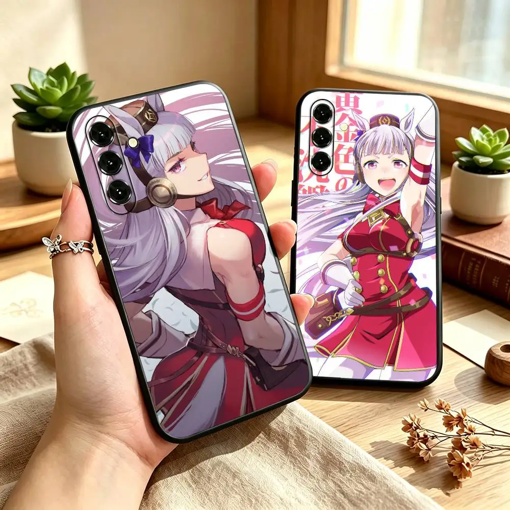 Umamusume Lovely Game Gold Ship Adorable Phone Case Black Silicone Soft For Samsung Galaxy A73,A72,A71,A70,A53,A52,A51