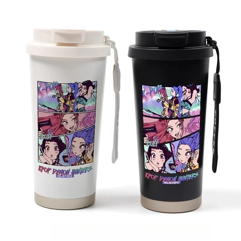 

Kpop-стакан Demon Hunters, термос Rumi Jinu на 20 унций для кофе и чая, чашка из вакуумной изоляции из нержавеющей стали 316