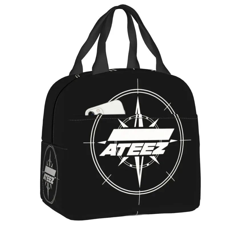 Kpop ATEEZs Logo Insulated Lunch Bag for Work School A TEEnager Zs Resuable Thermal Cooler Bento Box Women Children