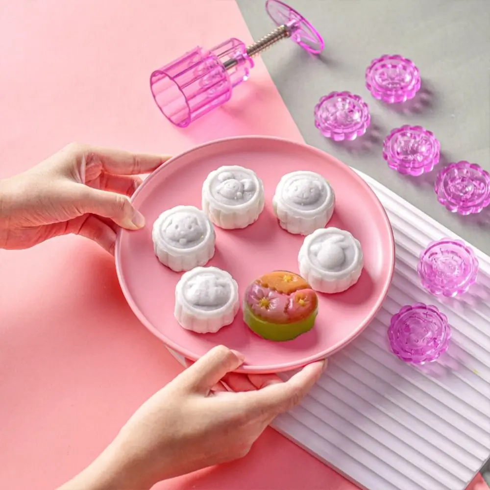 

Durable Non-stick Mooncake Mold Hand Press Plastic Mooncake Maker DIY Transparent Pastry Mold Mid Autumn Festival
