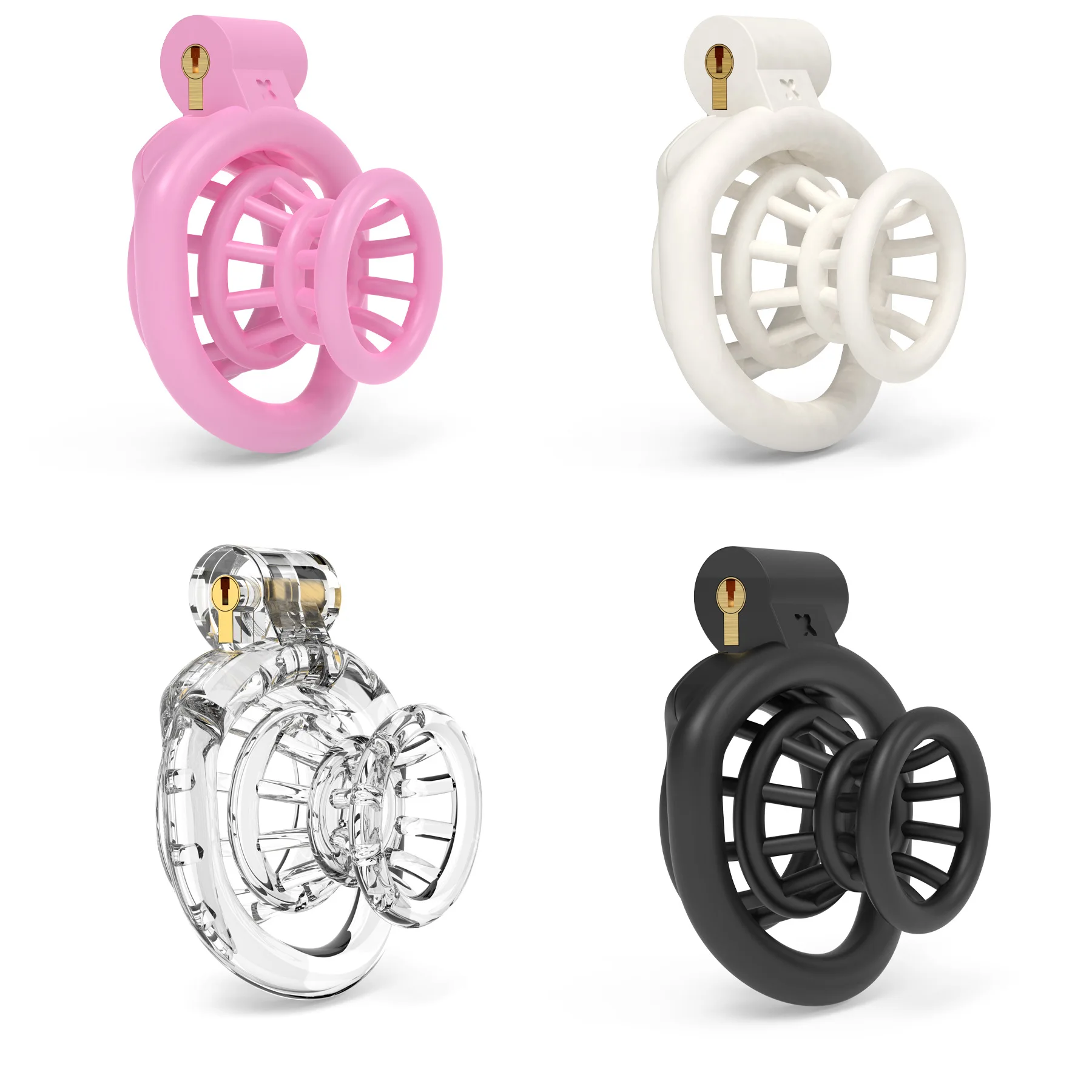 Male Chastity Lock Anti-Cheating Cock Cage with 4 Rings for A Belt of Fidelity Feminization Negative Inverted Chastity Sex Toy - Image 2