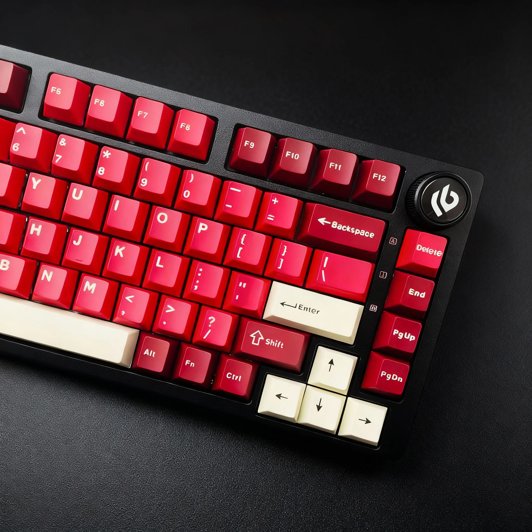 PBT Double Shot Keycaps 126 Keys Light Red Ham Cherry Profile Minimalist Style Keycaps for Cherry MX Switches Gaming Keyboards
