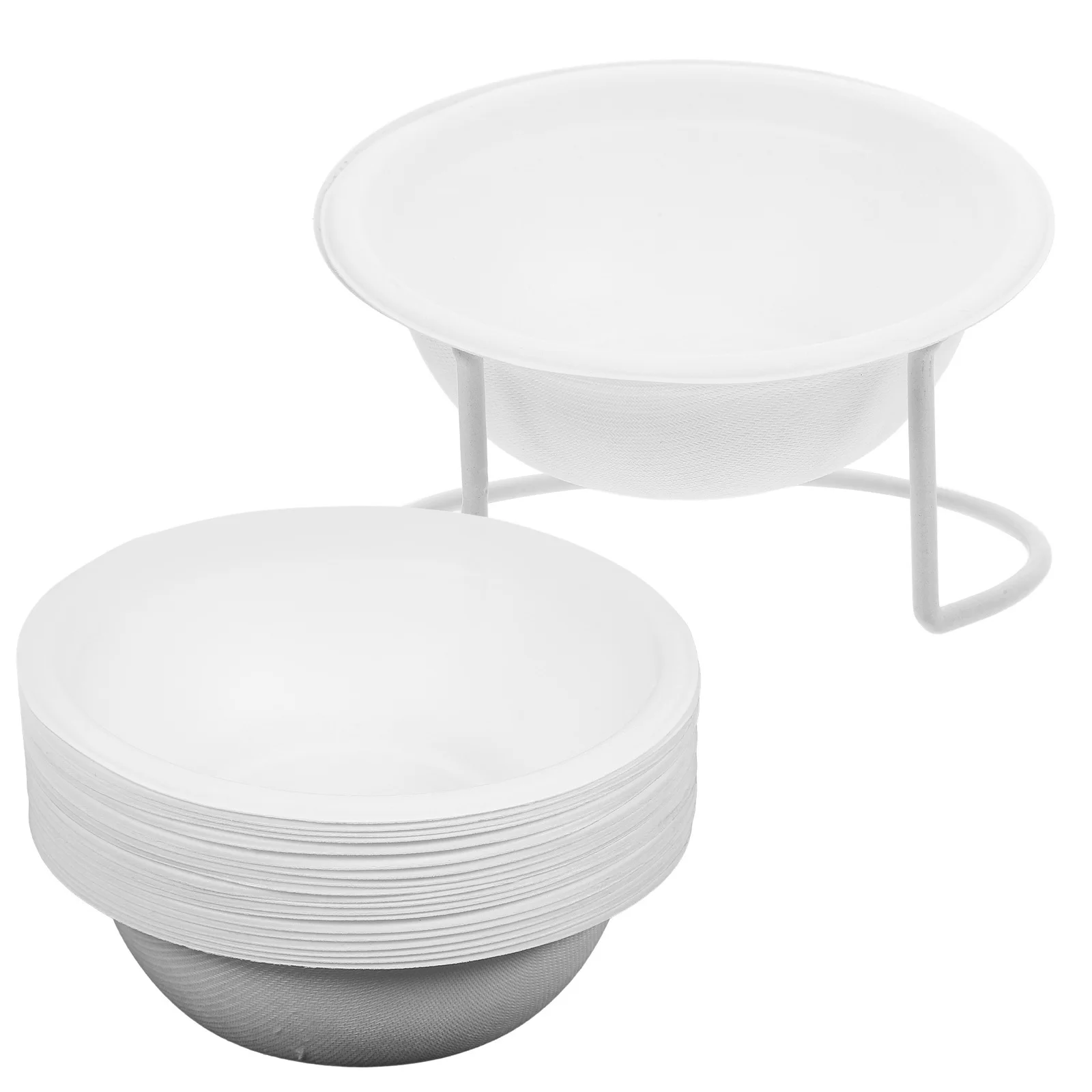 

1Set Disposable Cat Dog Bowls Paper Food Water Bowl Stable Bottom Safe Practical Pet Feeding Dish Indoor Outdoor Use