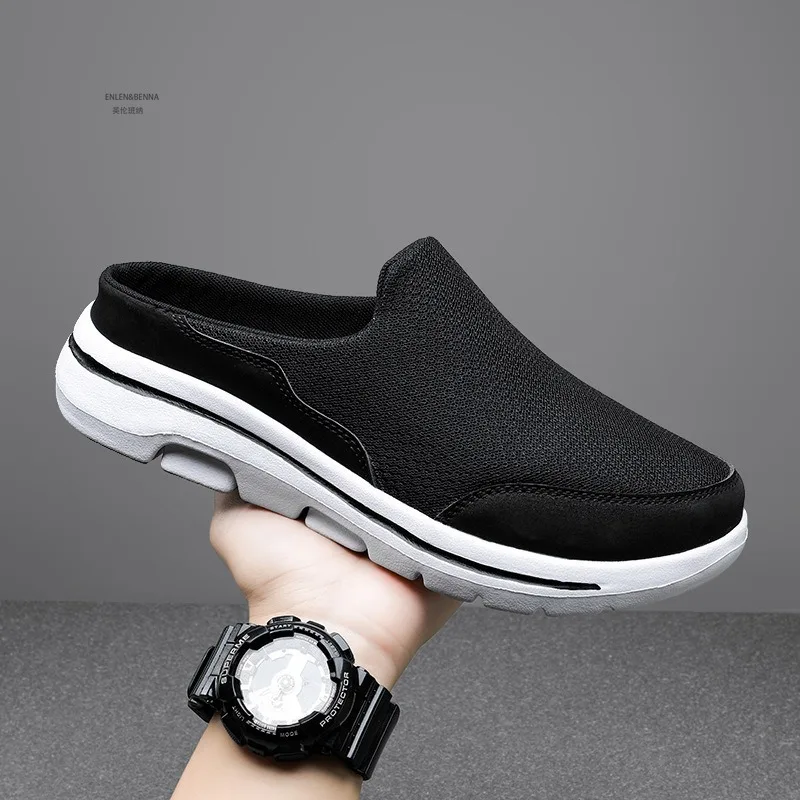 2023 Men Casual Shoes Mesh Breathable Flat Slippers Summer Couple Shoes Large Size