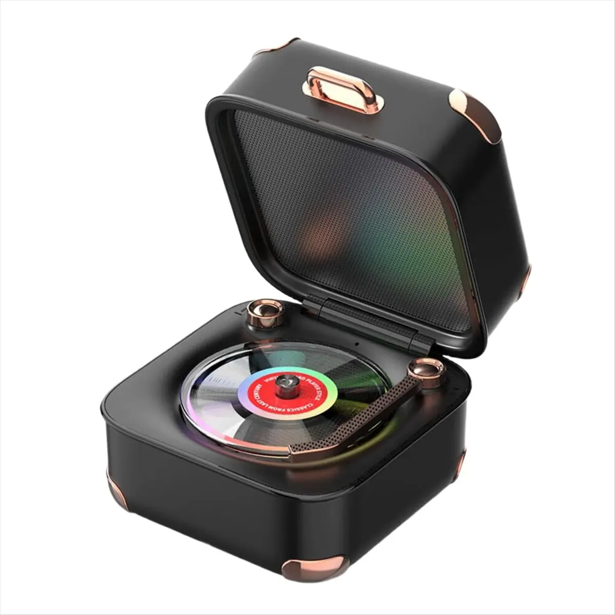 مكبر صوت ثابت عتيق مع أضواء ملونة، مشغل موسيقى مع 3 أوضاع، مكبر صوت بلوتوث لغرفة الأطفال، لهواتف أجهزة الكمبيوتر