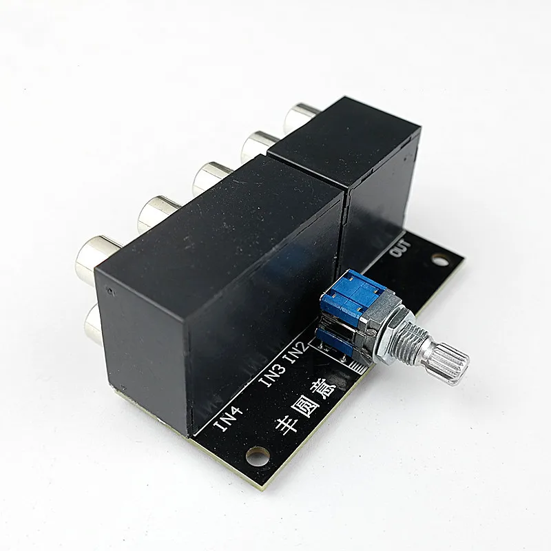 

Audio Signal Switching Board Sealed RAC Lotus Seat 4-way Dual-channel Rotary Switch Audio Source Switching