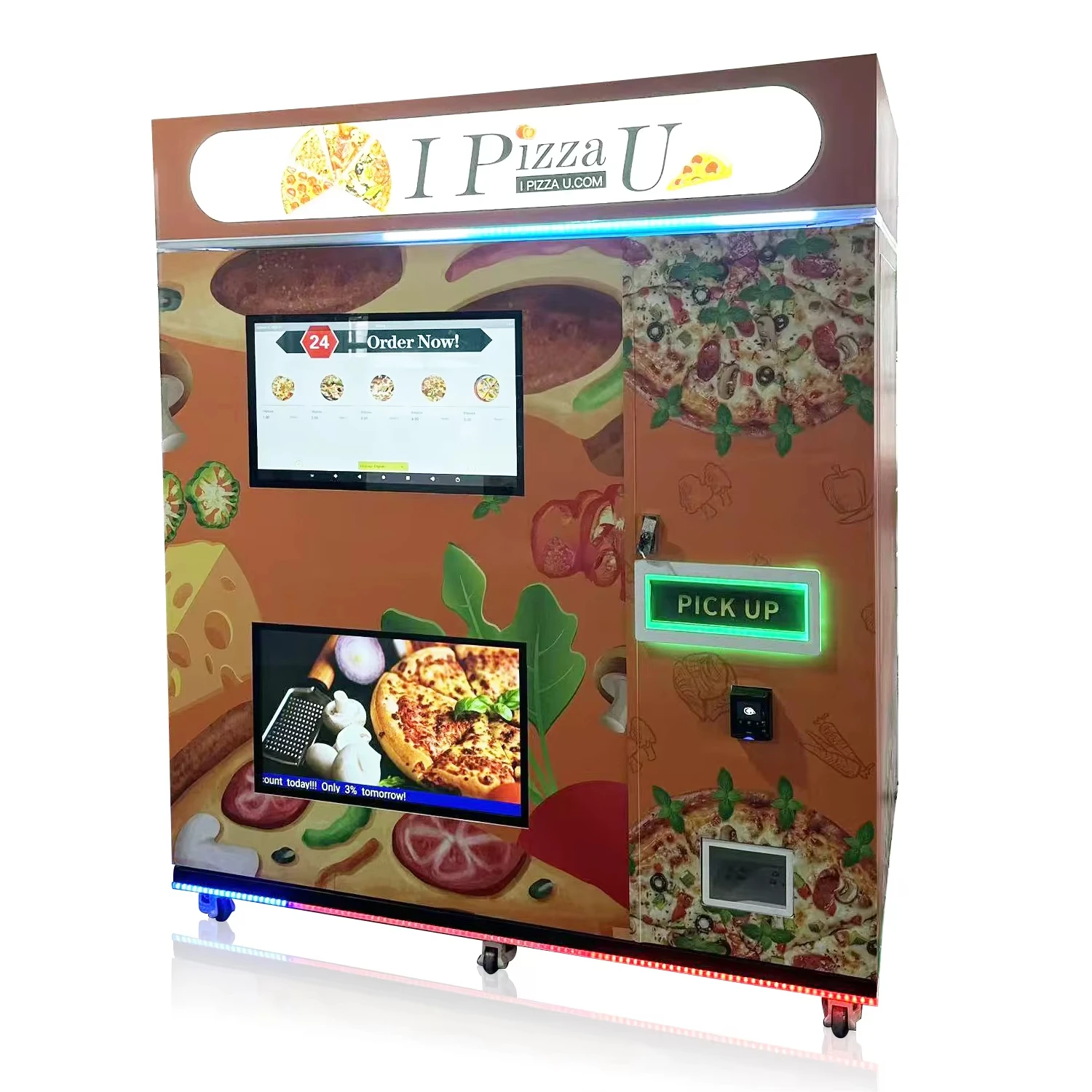 FL Pizza Vending Machine durable metal frame for public venue unattended ready pizza selling machine