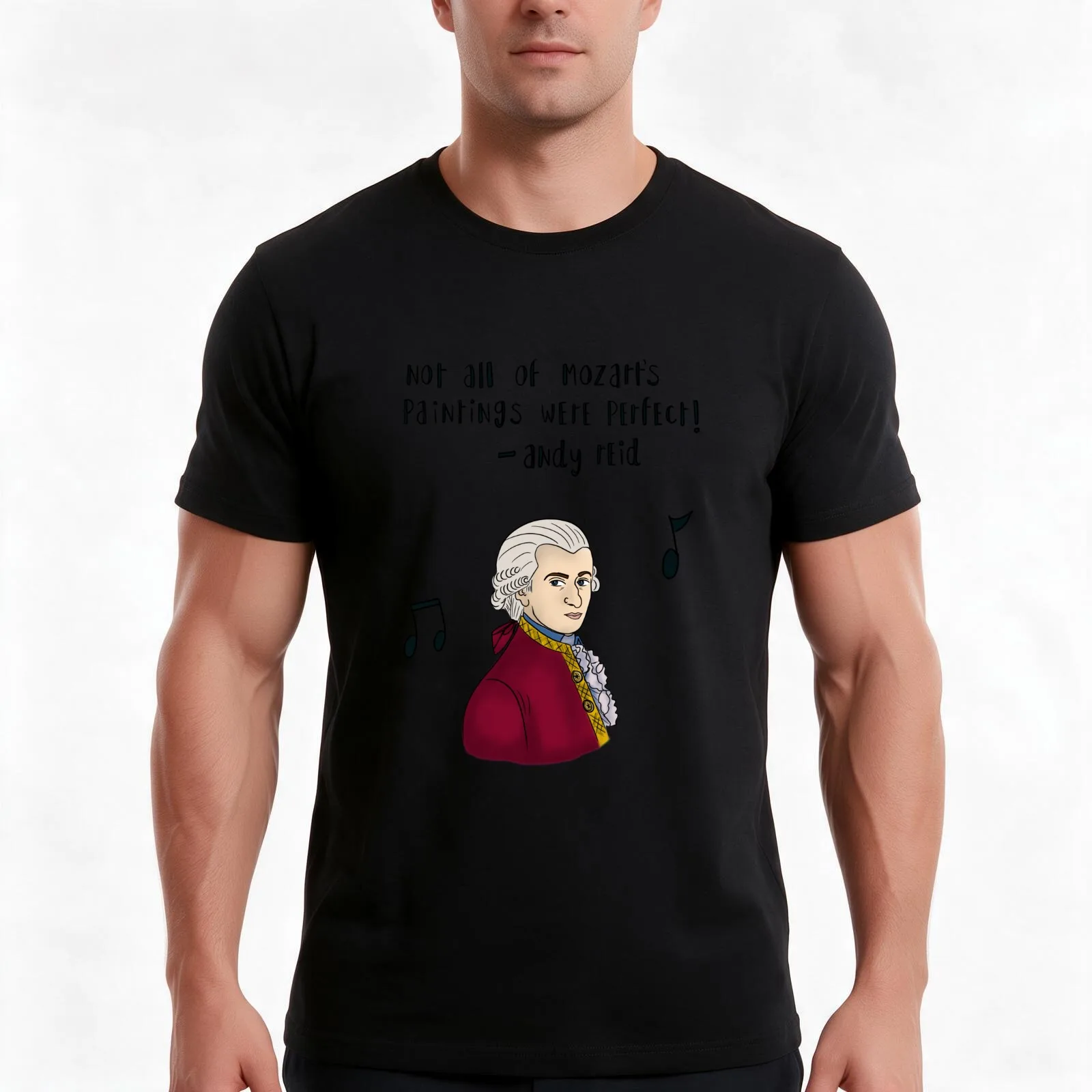 Not all Mozart’s paintings were perfect! T-Shirt, Summer Casual Cotton Tee, Oversized Streetwear Tops, Vintage Graphic Print