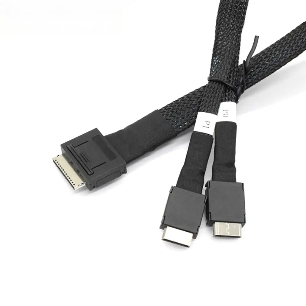 Ultraport PCIe Active Data Cable SFF-8611 8i Split to Two OCuLink SFF-8611 4i Adapter Cord For NVMe SSD Server Storage