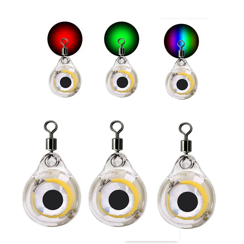 10 Pcs Mini Fishing Lure Light LED Deep Drop Underwater Eye Shape Fishing Squid Fishing Bait Luminous