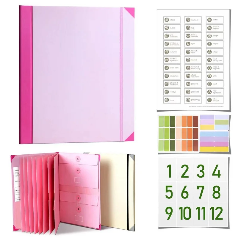 Manila Pocket File Organizer - 10-Page Accordion File Folder for Documents, Files, and Folders Storage Binder  Document Bag