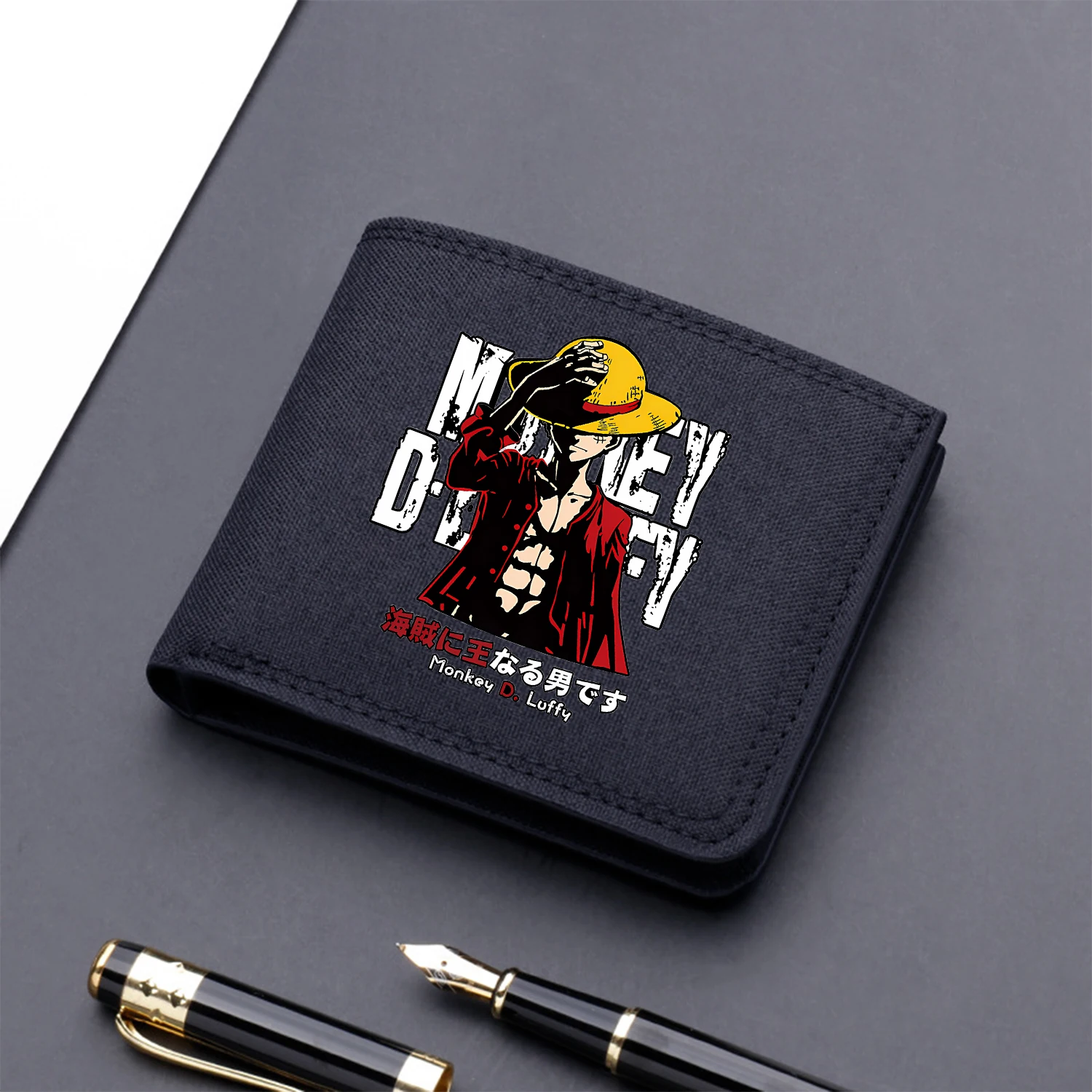 

One Piece Nylon Short Wallets Cartoon Partern Wallet Portable New Anime Card Holder Coin Purse Fashion Man Purses Birthday Gift