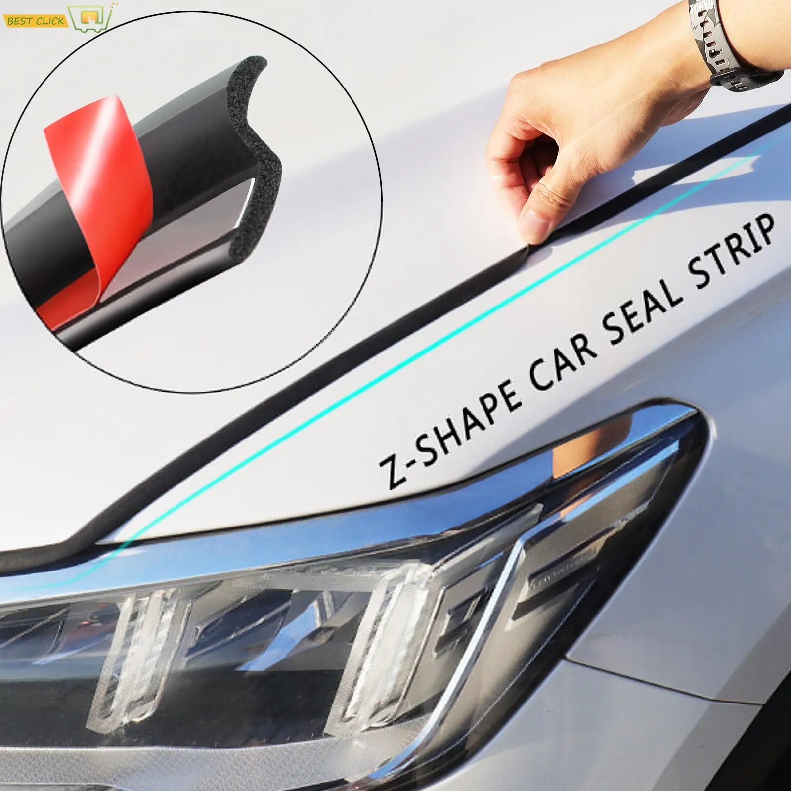 Car Hood Sealing Strip Universal Auto Rubber Seal Strip for Engine Covers Seals Trim Sealant Waterproof Anti Noise Accessories