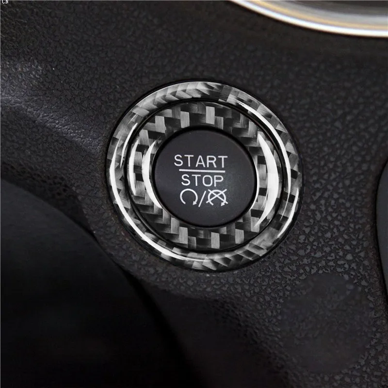 

Carbon Fiber Car One Click Start Button Decoration Ring Trim Cover Stickers For Dodge Challenger 2015-2020 Styling Accessories