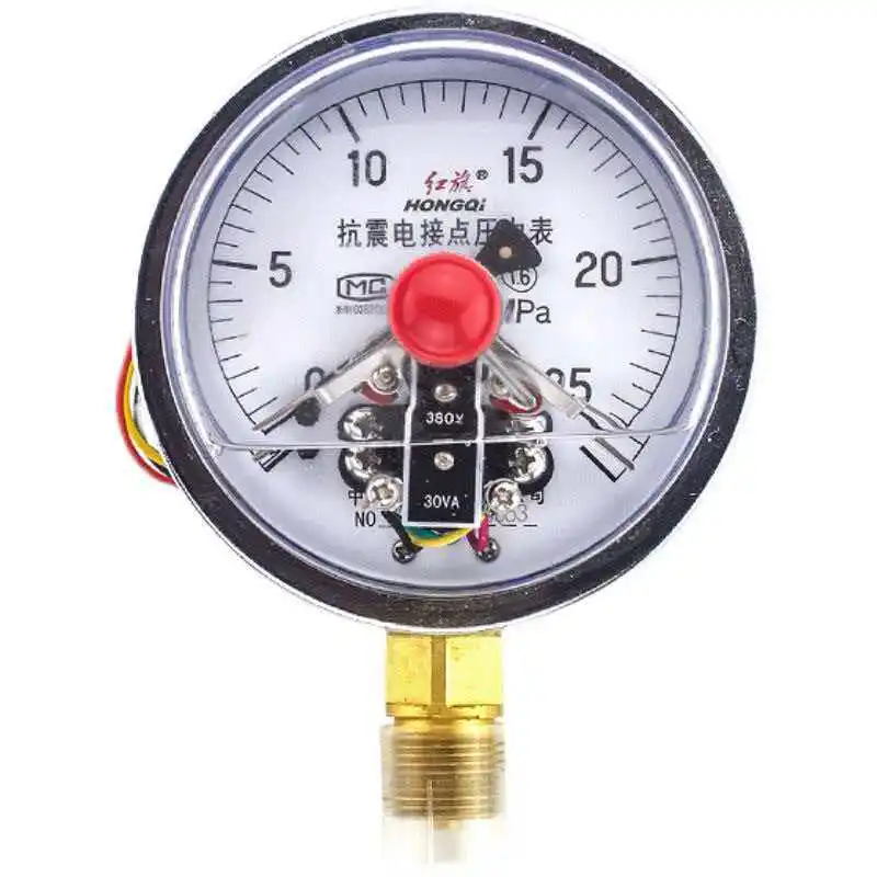 Red Flag Instrument Anti seismic Magnetic Assisted Electric Contact Pressure Gauge YTNXC-100