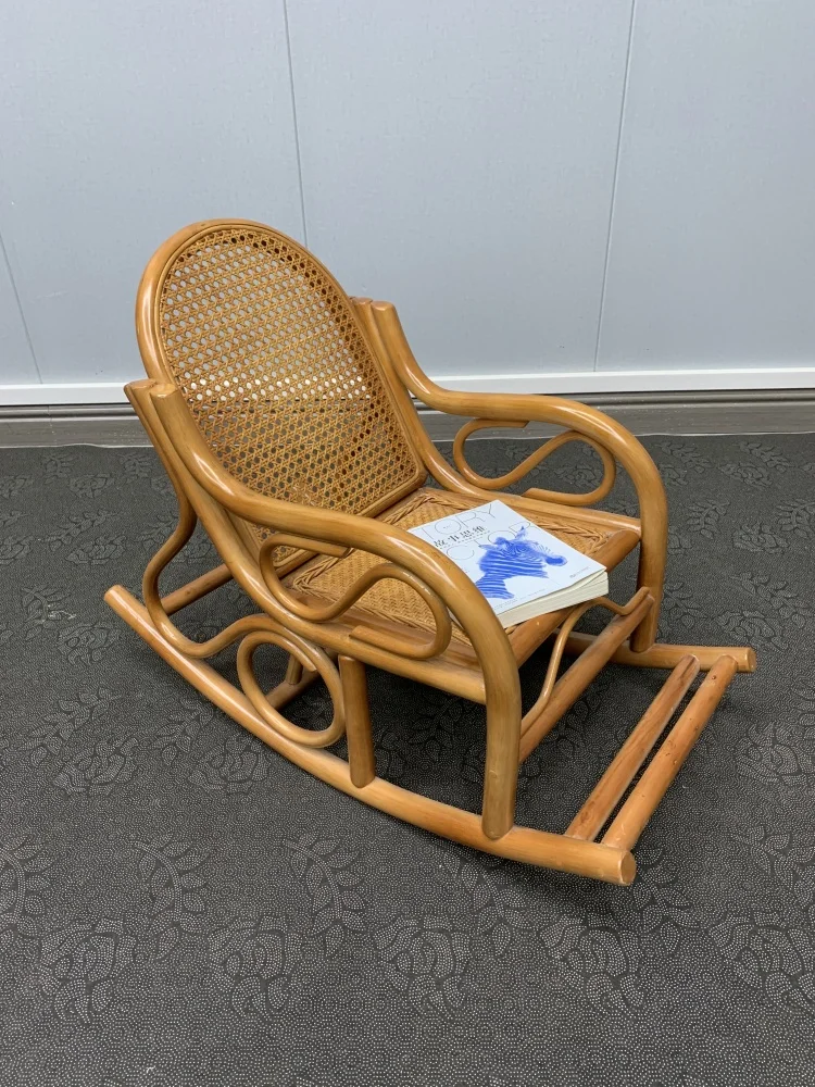 Children's rocking chair recliner leisure rattan Trojan horse small rattan chair rocking chair