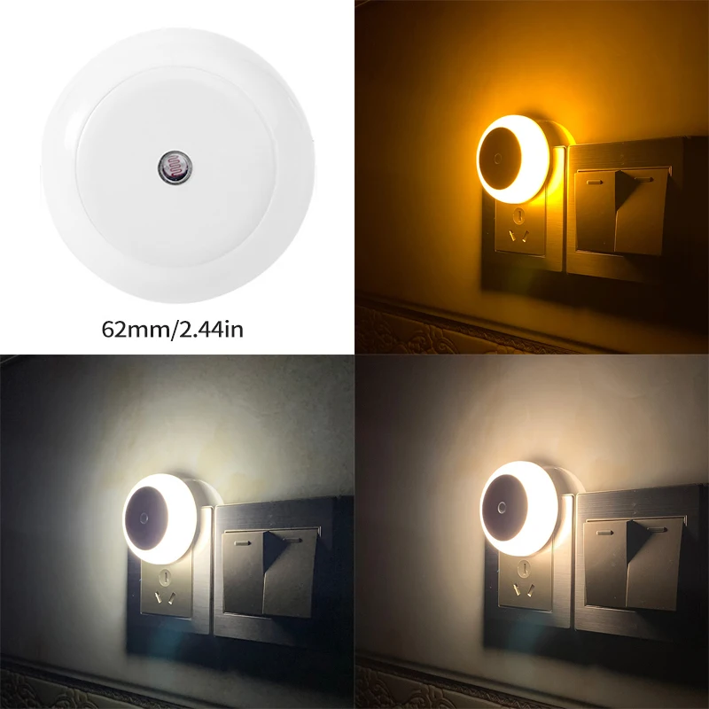 Energy Saving Light Sensor Night Light Intelligent Light Control Stair Light AUTO ON OFF Children Kids’Room Socket Night Lamp