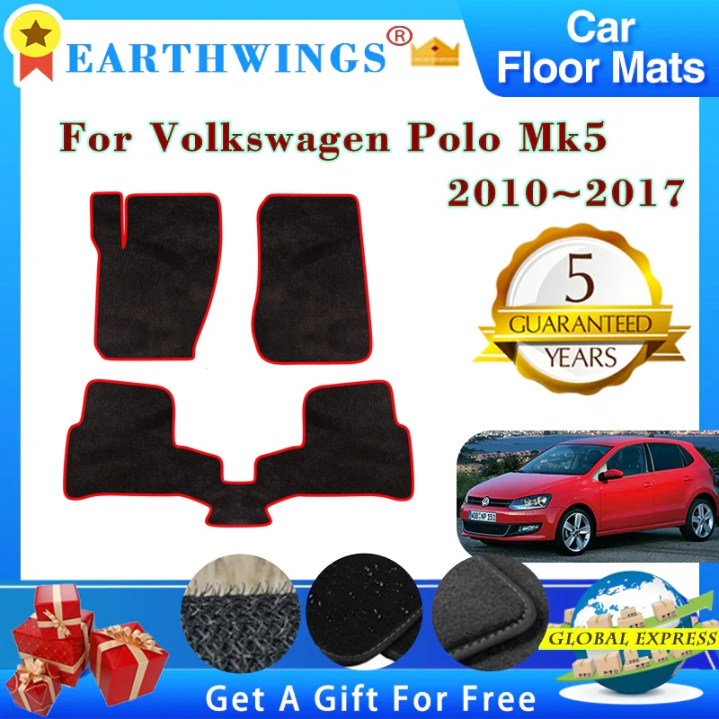 

Car Floor Mats For Volkswagen Polo Mk5 6R 61 6C 2010~2017 2011 Auto Carpets Rugs Panel Pad Premium Custom Foot Pads Accessories