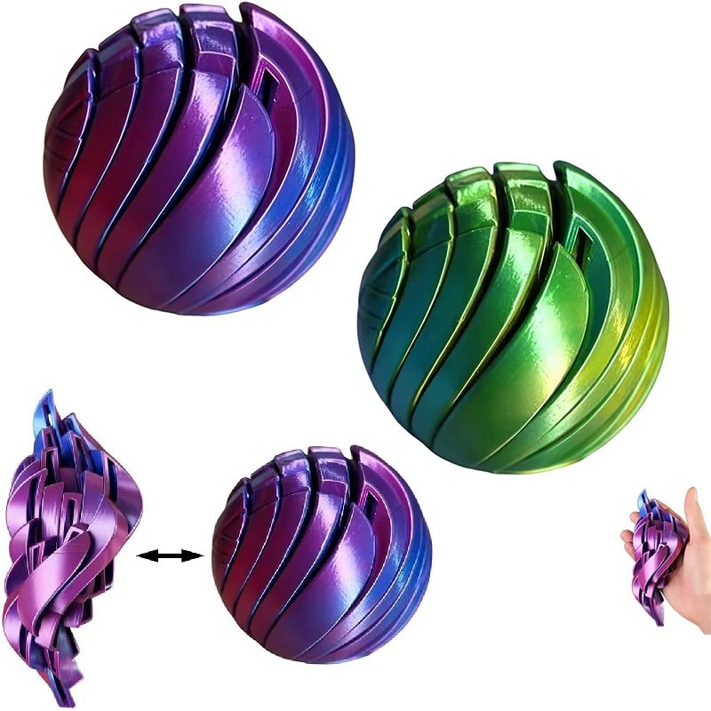 

3D-печать-слизь, шестерня, сфера, сенсорный мяч, деформируемый Twistsphere, эффект потока, расслабляющие игрушки для облегчения тревоги для взрослых