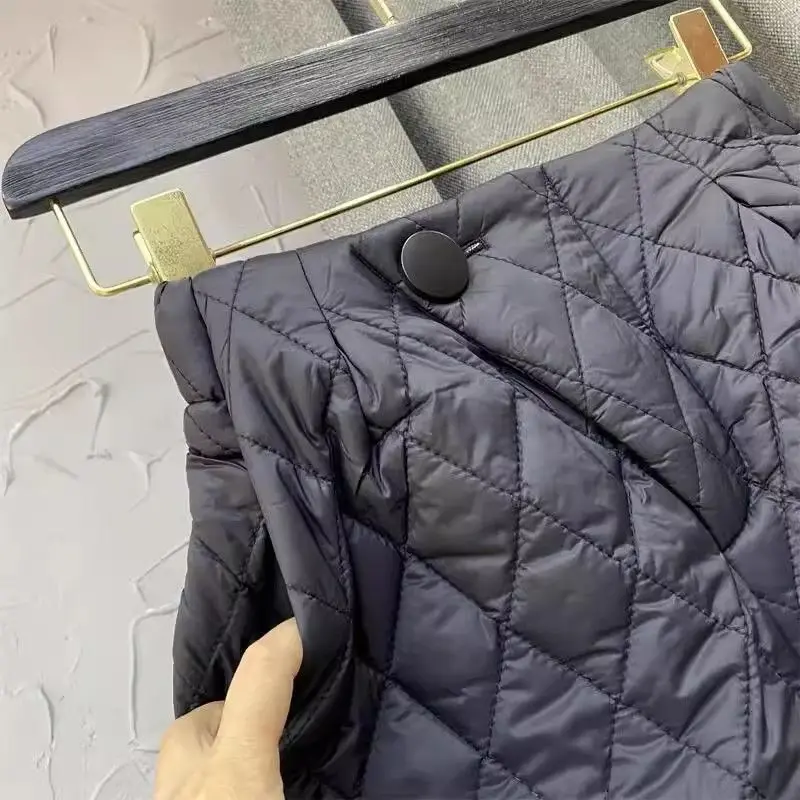 ​ ​ Pantalon thermique taille haute pour femme, pantalon matelassé à carreaux, jambes larges, botte, short en coton, hiver 2025 ​ ​