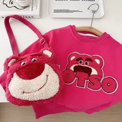 Autunno inverno peluche per bambini felpe senza spessore ragazze Cartoon Lotso Pullover a maniche lunghe top bambini vestiti Casual caldi