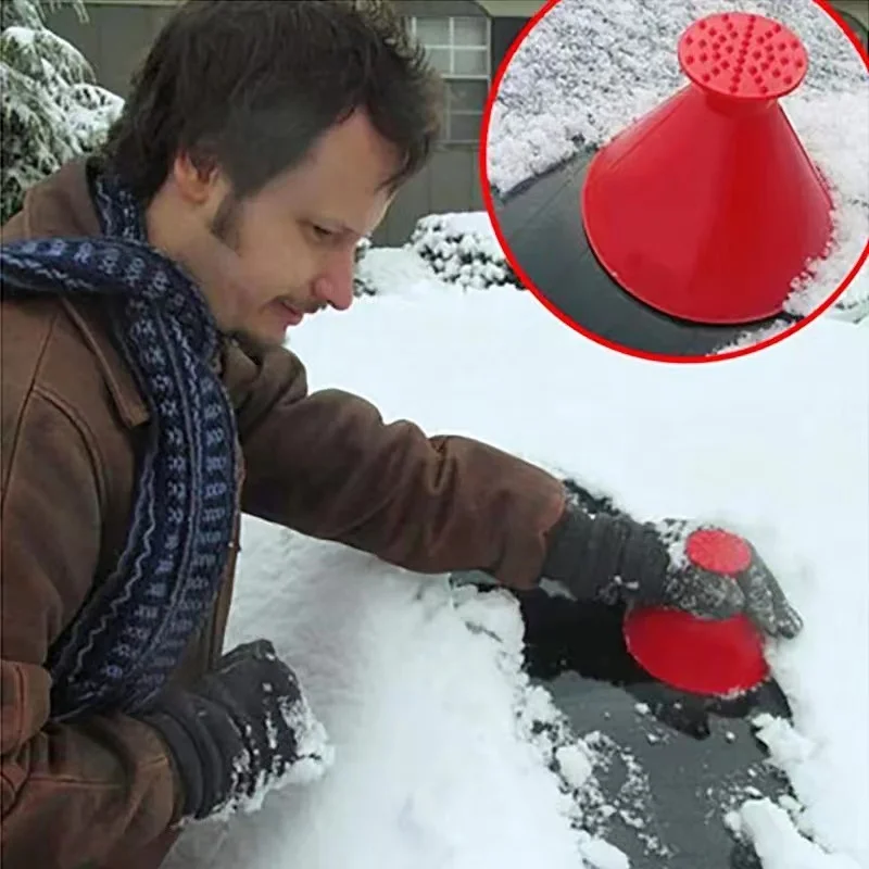 Car Window Windshield Magic Ice Scraper Oil Funnel Snow Remover Shovels Deicer Cone Tool Scraping Winter Accessories