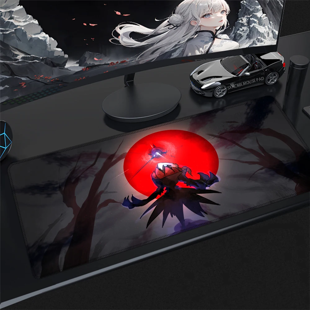 Tastaturunterlage Gamer Kawaii P-Pokemon Darkrai Mauspad Große Schreibtischunterlage Tischteppich Computer-Gaming-Zubehör Schrank-Mauspad