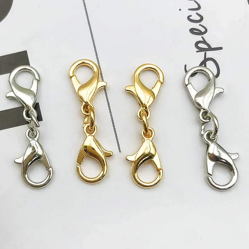 10/20/30Pcs/Pack Double Head Lobster Clasp Necklace Bracelet Connection Ring Jewelry Double Clasp DIY Handmade Accessories