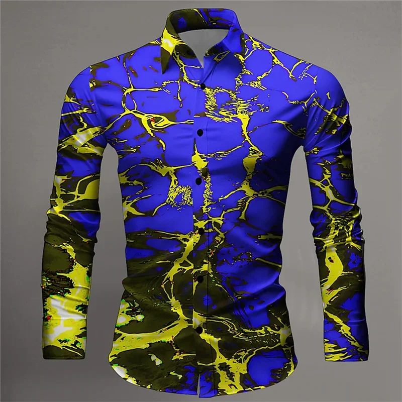 Men's Tops Suit Lapel Splash Paint Shirt Fashion Men's Luxury Casual Sports Light Comfort Soft Designer Design New Style 2024