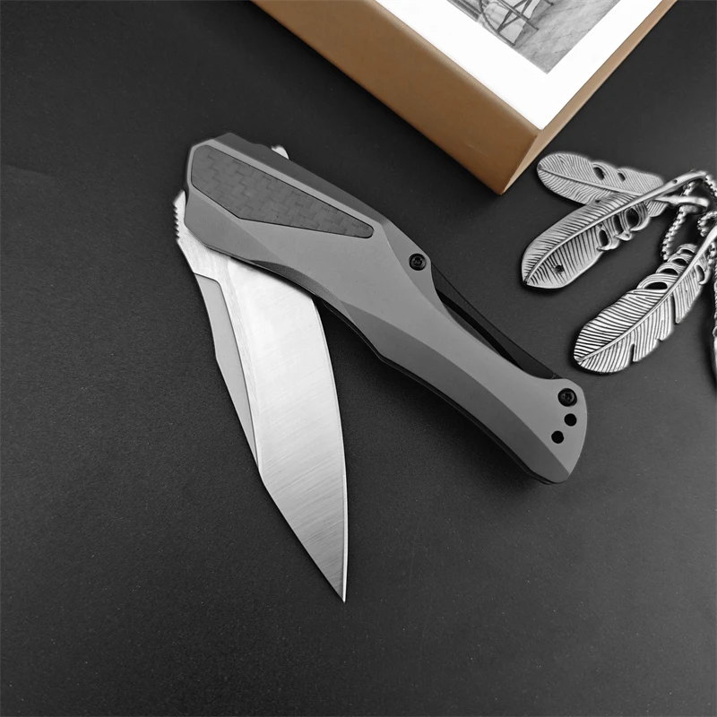 KS5500 Outdoor Tactical Knife Aluminum Alloy Handle Hunting Self Defense Survival Defense EDC Folding Knife Collection Gift