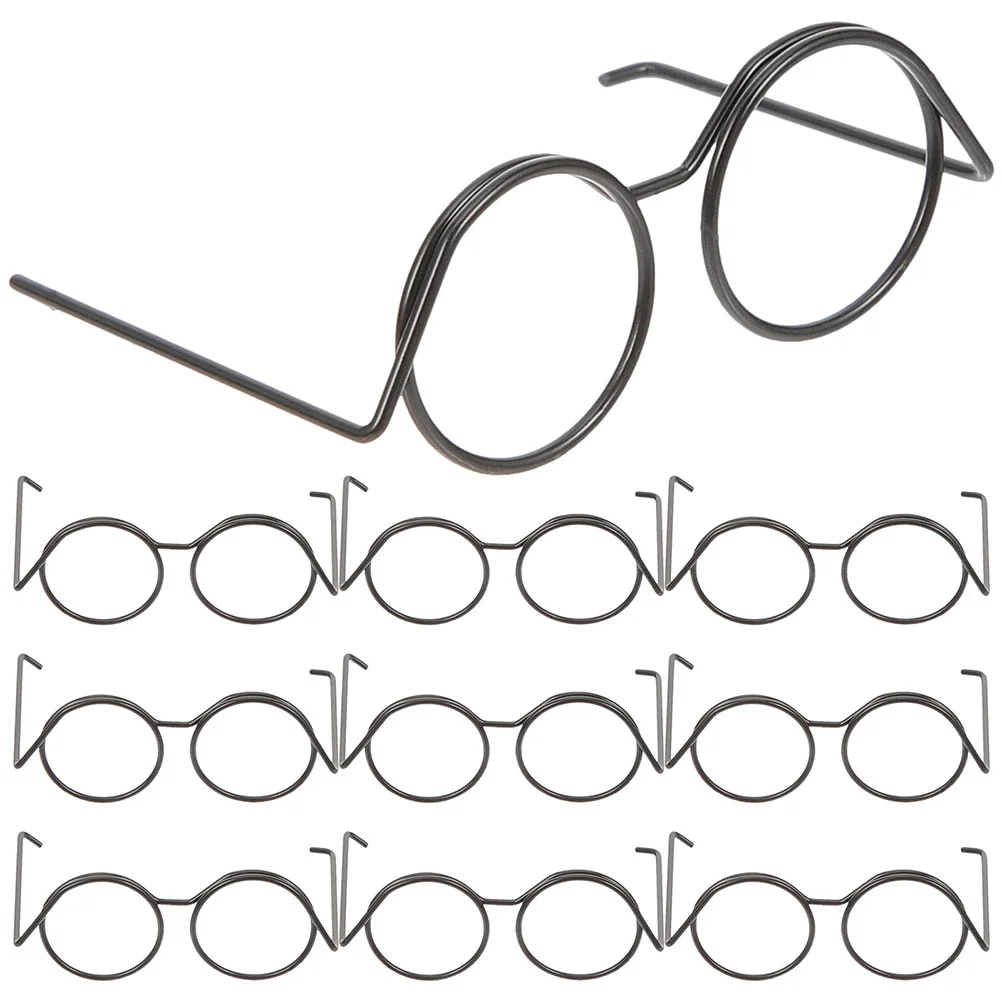 

10 Pcs Glasses House Decoration Craft Sunglasses for Dolls Frame Mini DIY Metal Crafts