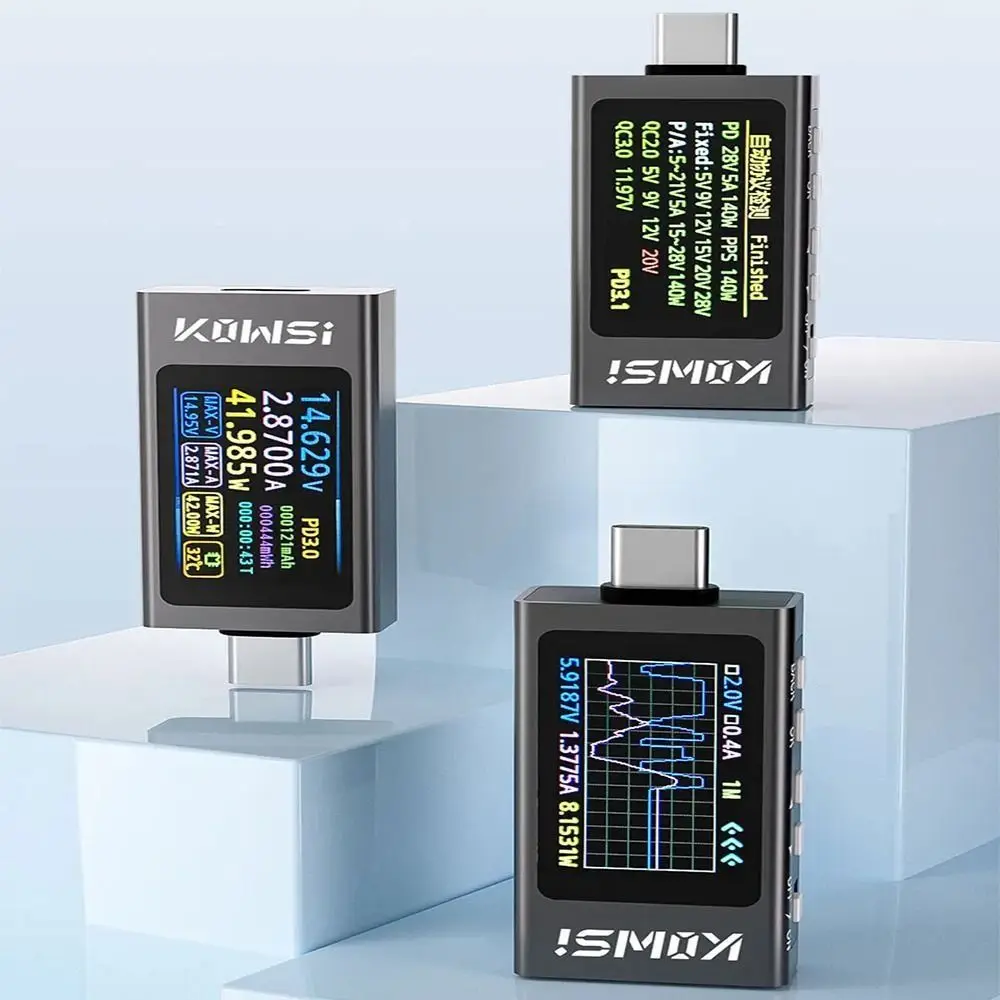 

Type-C Electric Current Meter Protocol Detector Multi-function Digital Ammeter Voltmeter Safe Operation Dustproof and Drop-proof