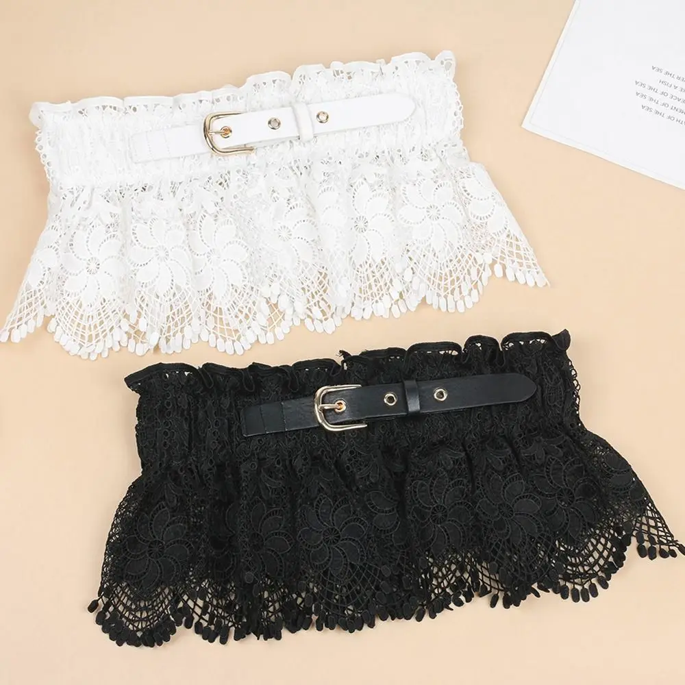 Women Casual Slimming Body Wide Waist Band Ladies Dress Cummerbands Lace Tie Belt Corset Waistband