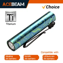 ACEBEAM Rider RX 2.0 titanium alloy Special Edition Max 700 Lumens 519A-V1 High CRI LED EDC AA Flashlight, Bolt-action Design