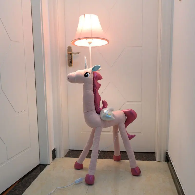 مصباح أرضي على شكل حيوان إسكندنافي مع رف وجهاز تحكم عن بعد وإضاءة ليلية لغرفة الأطفال وغرفة النوم وغرفة المعيشة #4