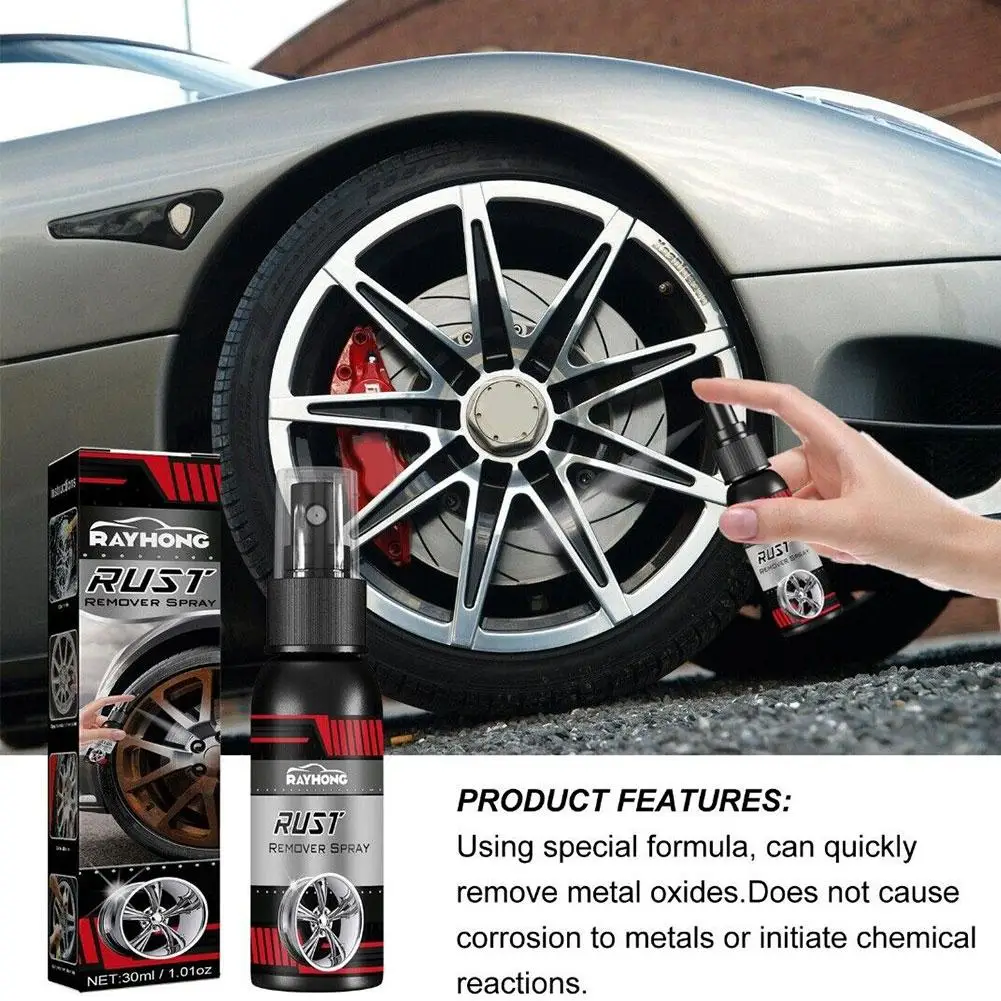 30ml Car Rust Remover Spray Metal Surface Paint Car Maintenance Powder Cleaning Super Rust Remover Multi-Purpose