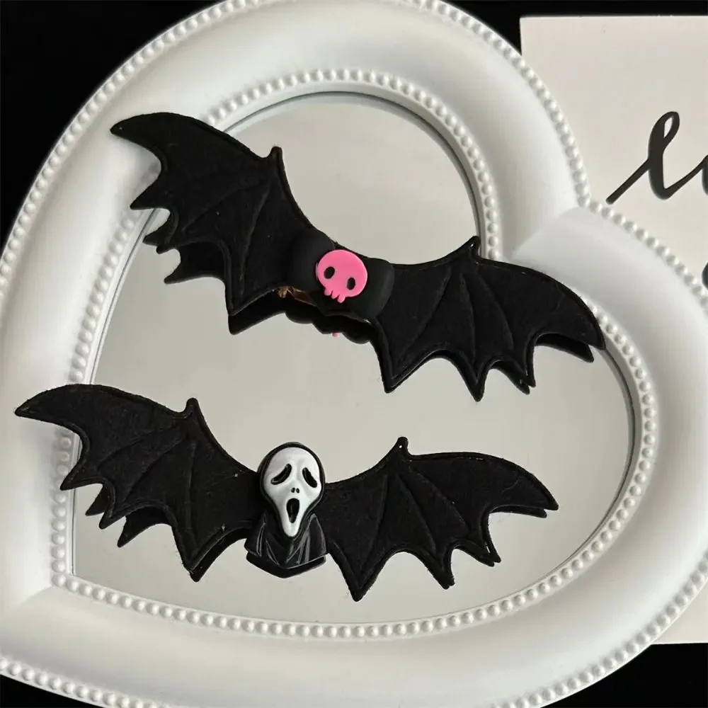 

Gothic Ghost Halloween Hairpin Resin Lolita Bat Wings Hair Clip Headdress Side Clip Bat Duckbill Clip Festival Gifts