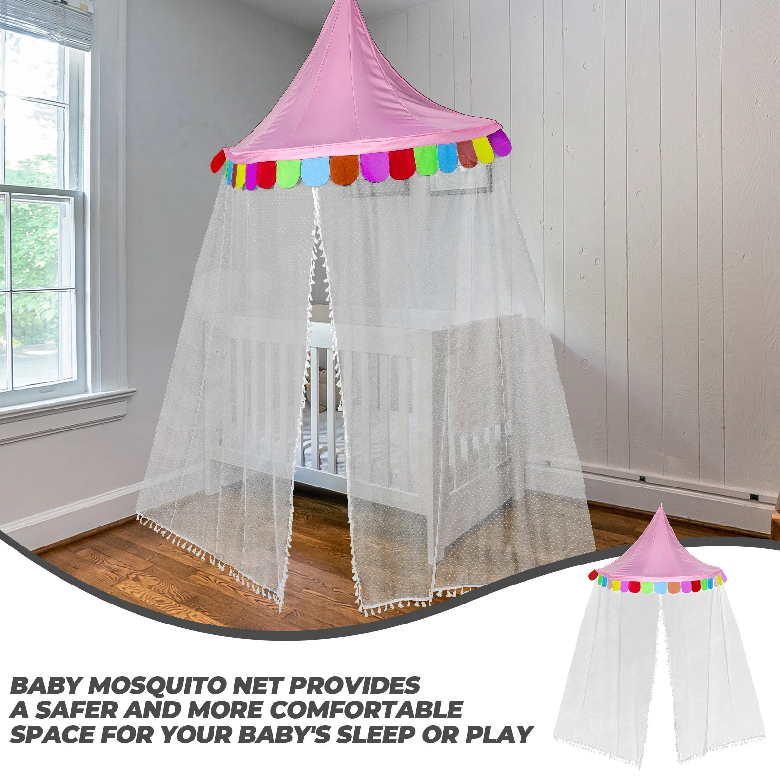 

Half-Round Hanging For Kids Indoor Dome Play Tent Mosquito Net Cloth Material Bedside Reading Corner Kids Canopy Tent