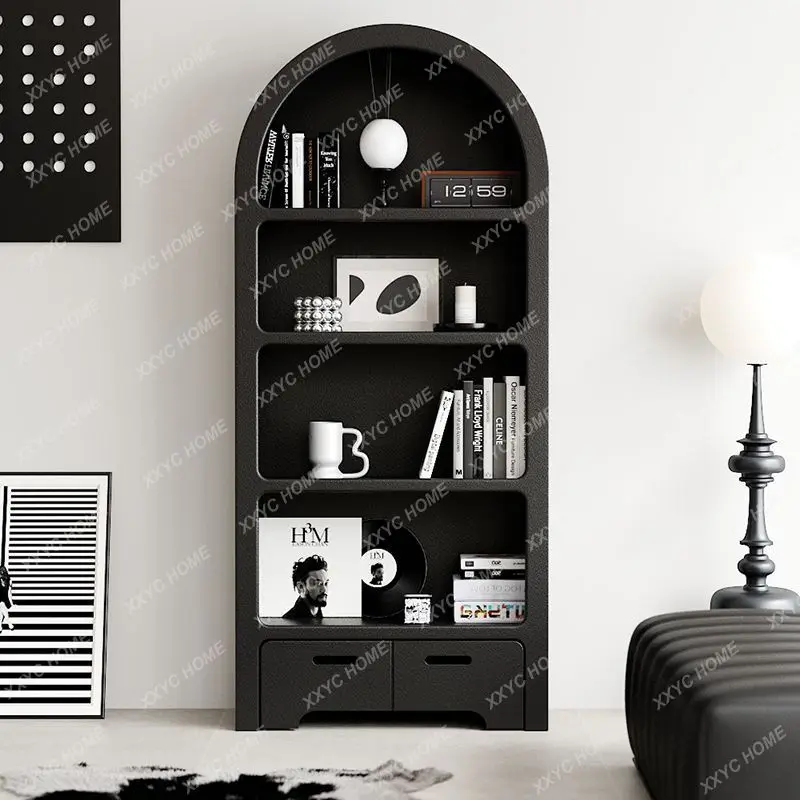 

LWind Bookcase Shelf Against Wall Display Cabinet Living Room Arched Cave Cabinet