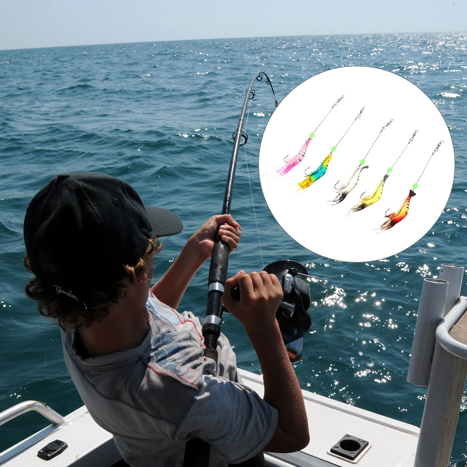 

10Pcs Luminous Bionic Shrimp Lures Durable ABS Material for Saltwater Freshwater Fishing Gear Bass Sea Fish